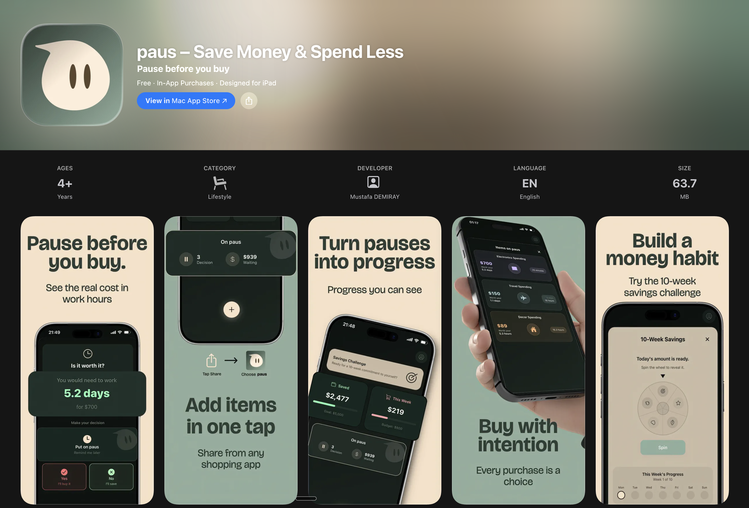 paus App Store preview